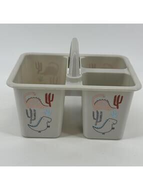 Small Plastic Organizer Caddy with Dinosaur & Cactus Design #TM225